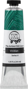 Tusc & Pine Artist Oil Paint - Viridian, 40 ml, Non-Yellowing, Rich & Creamy Consistency, Maximum Pigment Load, Small Batch Milled Oil Paints Made in the USA for Professional Artists