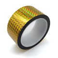 Reflective Crafting Tape, Graphic Glitter Holographic Prism Tape, for Craft Project, DIY Art, Holiday Packing, Wrapping, Keep Birds Away, 1.8 Inches by 55 Yards (Holographic-Gold)