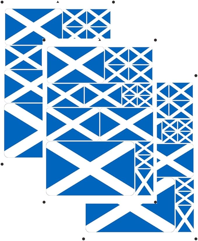 vmcoatdu Scotland Flag Laser Printing Sticker 3 Pcs Decal in Multiple Sizes Stickers (Blue Scotland)