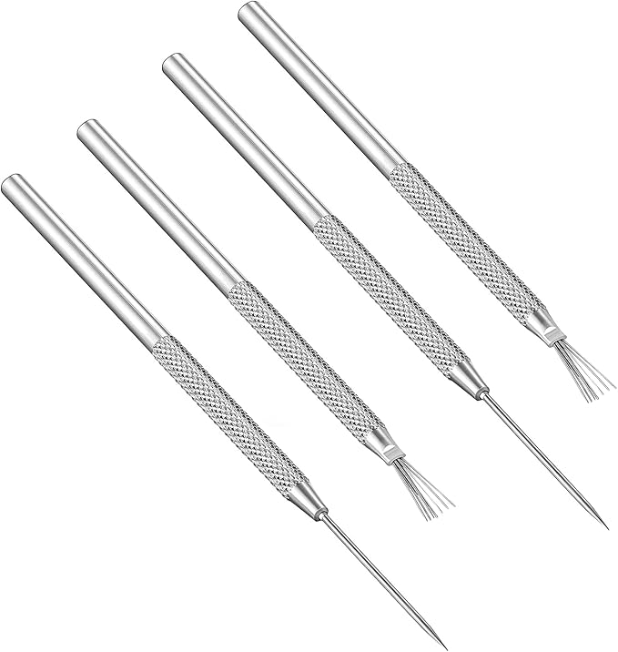 4 Pack Clay Ceramic Needle Tools Pottery Craft Tools Sculpture Feather Wire Texture and Needle Detail Tools for Pottery Modeling, Carving, Detail Processing