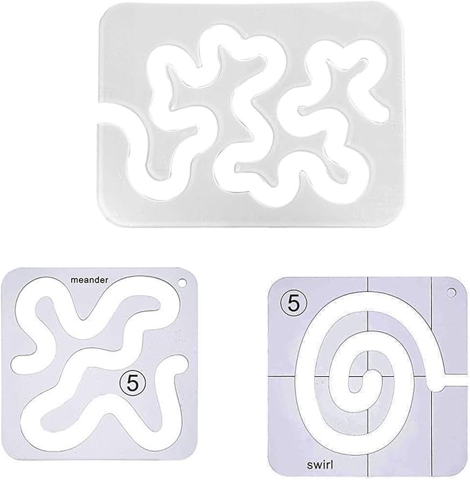 Quilting Rulers 3Pcs Set, Acrylic Quilting & Sewing Template Tool for Free Motion Machine Quilting