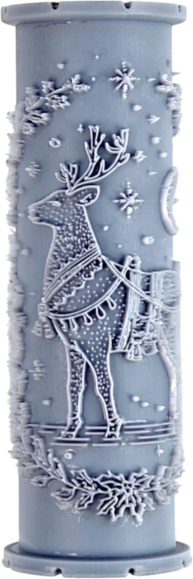 Reindeer Clay Texture Roller (4") - Christmas Set #01 - Embossing Pattern Roller for Polymer & Ceramic Clay, Pottery & Crafts