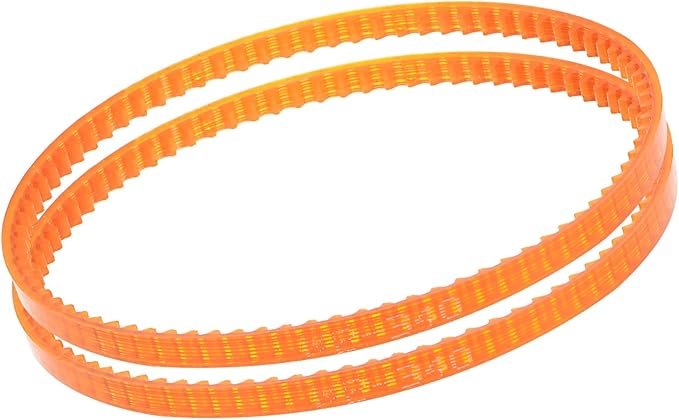 Kozelo 2Pcs MB340 Standard Sewing Machine Motor Belts - [340mm Girth x 4mm Thickness ] Polyurethane Motor Drive V-Belt for Household Electric Sewing Machine Use, Single Tooth, Orange