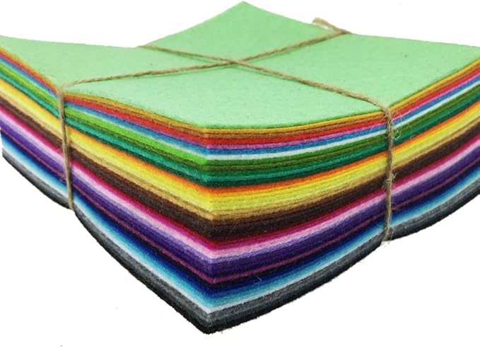 flic-flac 42pcs 8" x8“ (20x20cm) Felt Fabric Sheet Assorted Color Felt Pack DIY Craft Squares Nonwoven