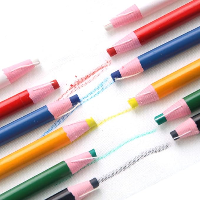 12 Pieces Sewing Mark Pencil Tailor's Marking and Tracing Tools Free Cutting Crayons Sewing Fabric Pencil (Black)