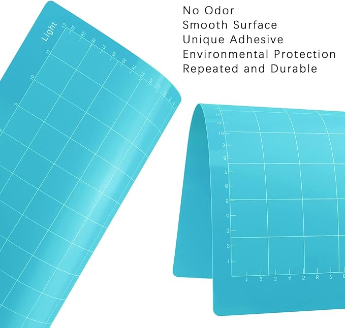Gwybkq Cutting Mat 6 Pack Light, Compatible With Cricut Maker/Explore Air 2/Air/One (12x12Inch), Blue Adhesive Sticky Pads Non-Slip Replacement Mats for Accessories Supplies
