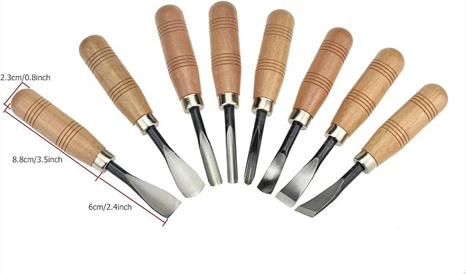 Wood Sculpture Carving Chisel Tool Set DIY Art Craft(8 Pcs)