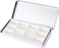 Travel Watercolor Palette, Portable Ceramic Palette 9 Well, Watercolor Palette with Lid, Empty Wet Palette Metal Paint Box with Porcelain Palettes(White Box)