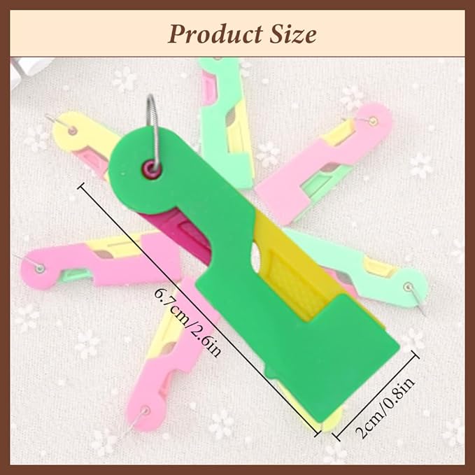 Automatic Needle Threader,2024 New Plastic Needle Threaders,Used to Quickly Thread The Thread Into The Needle Hole, Suitable for The Elderly and Those Who Like to Do Needlework(Random Color) (6 PCS)