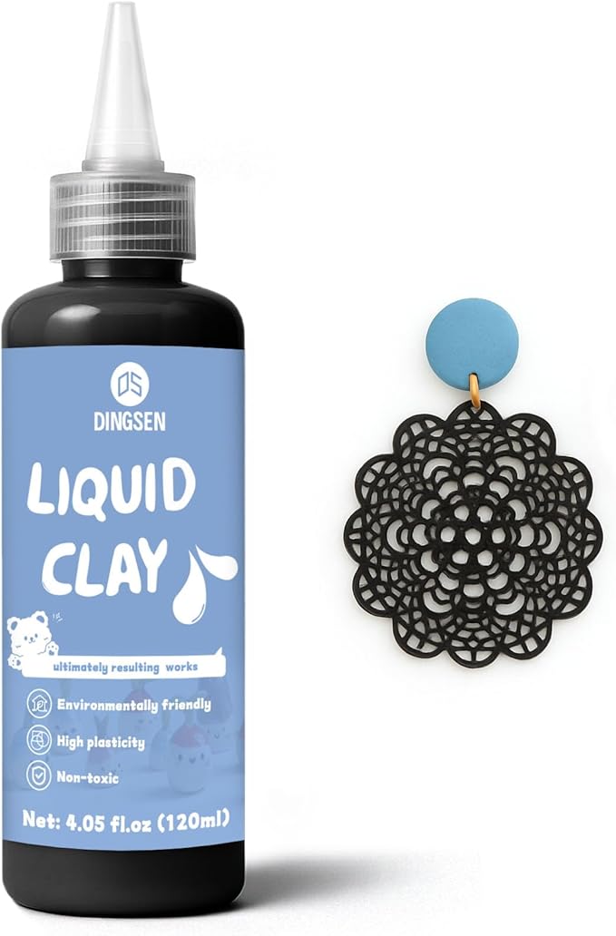120ml Black Liquid Polymer Clay, Liquid Clay for Polymer Oven-Bake, Very Suitable for DIY Decorations, Jewelry, Toys, Household Items, Great for All Artists