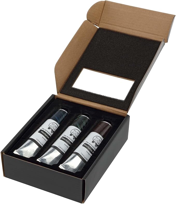 Tusc & Pine Artist Oil Paint - Nocture Colors, Set of 3 40 ml, Non-Yellowing, Rich & Creamy Consistency, Maximum Pigment Load, Small Batch Milled Oil Paints Made in the USA for Professional Artists