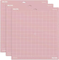 Nicapa Fabric Grip Cutting Mat for Cricut Maker 3/Maker/Explore 3/Air 2/Air/One (12x12 inch,3 Pack) Fabric Adhesive Sticky Pink Quilting Replacement Cut Mats