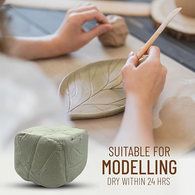10 Pound Air Dry Natural Clay - Great for Molding & Sculpting - Great for Kids & Adults of All Skill Levels - Perfect for Arts & Crafts (White, 10 Pounds)