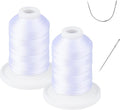 Indoor Outdoor Extra Strong Upholstery Repair Thread - UV Resistant - Heavy Duty Thread for Hand or Machine Sewing - Simthread 100% Bonded Polyester Tex 69 (12wt) - NP-White