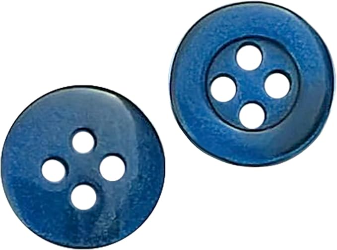 100 Pcs Navy Sewing Buttons 16L (10mm) 4 Hole Round Bulk Buttons for Clothes 0.4 inch Plastic Dark Blue Buttons for Sewing Pants Blouse Shirt Dress Skirt Shorts Replacement Decorative DIY Arts