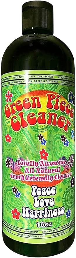 Green Piece® 2 bottles of the 16 oz Cleaner (Made in USA) with 5 piece glass tube cleaner and 10 piece glass tube cleaner (2 Glass Cleaners with 10 Nylon Tube Cleaners)