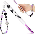 Katech Ergonomic Crochet Hook, Aluminum Soft Grip Crochet Hooks for Beginners and Arthritic Hands, Soft Clay Crochet Needle with Cow Motif and Bead Chain-Ideal Gift for Crocheter (6.5mm)
