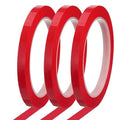 MECCANIXITY Whiteboard Tape 5/16" x 72 Yard Pinstripe Graphic Chart Line Grid Marking Tapes for Classroom Office Dry Erase Board Art, Red, Pack of 3
