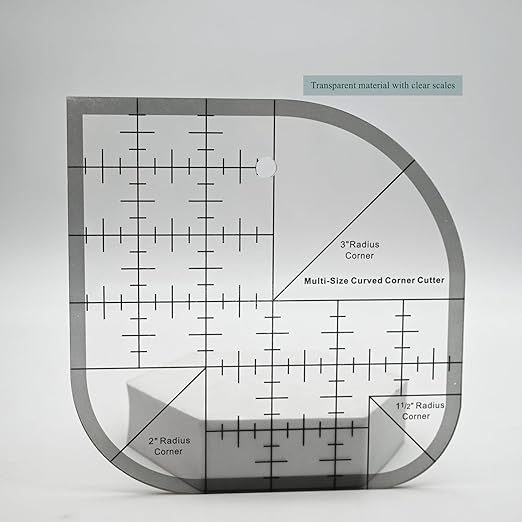 Curved Corner Cutter Quilting Ruler,Sewing Ruler,Acrylic Patchwork Quilting Templates Tools