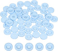 HARFINGTON 50pcs Sewing Button 20mm (3/4 Inch) 4 Holes Resin Thickened Round Crafting Replacement Buttons for Clothing DIY Crafts Decoration, Light Blue
