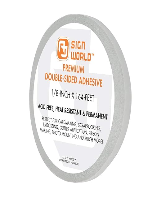 Best 1/8" Ultra-Thin Permanent Double-Sided Tape for Arts, Crafts, Photography, Scrapbooking, Tear-by-Hand, Paper Backing (1/8-inch by 164-feet)