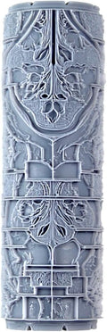 Floral Stonework Clay Texture Roller (4") - Seamless Set #02 - Embossing Pattern Roller for Polymer & Ceramic Clay, Pottery & Crafts