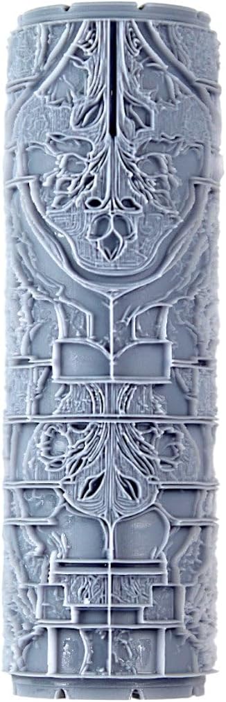 Floral Stonework Clay Texture Roller (4") - Seamless Set #02 - Embossing Pattern Roller for Polymer & Ceramic Clay, Pottery & Crafts