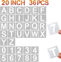 YEAJON 20 Inch Letter Stencils and Numbers, 36 Pcs Alphabet Art Craft Stencils, Reusable Plastic Templates for Wood, Wall, Fabric, Rock, Signage, DIY Art Projects (20 Inch)