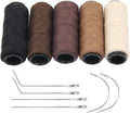 JFFX 5 Rolls Weaving Threads and Needles Set, Hair Extensions Thread with 6 Pcs C/J/I Shaped Needles for Hand Sewing Wig Making Hair Weave Weft Craft DIY