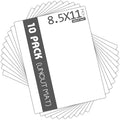 Mat Board Center, Pack of 10 8.5x11 White Uncut Mat Boards, Acid Free, 4-Ply Thickness, White Core, Great for Pictures, Photos, Framing Backing