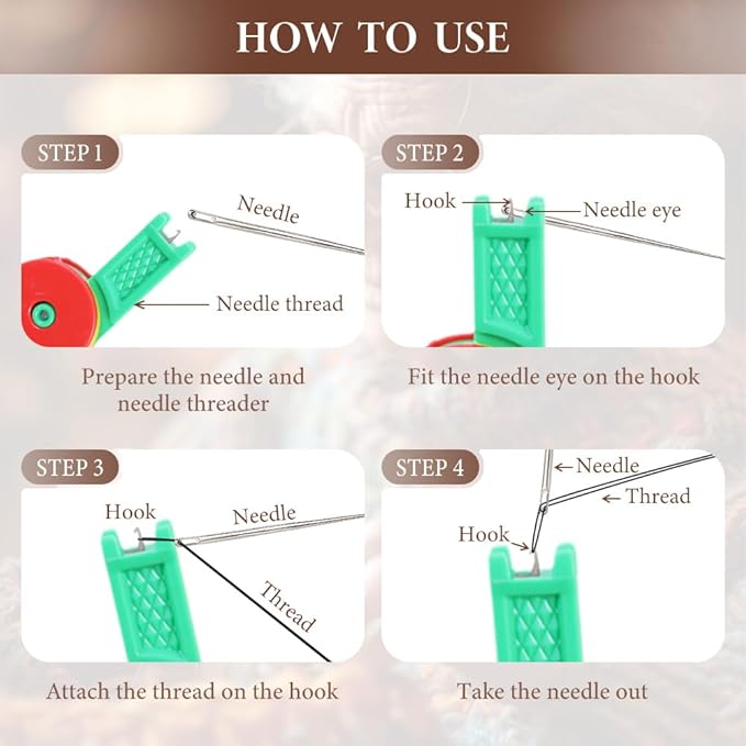Automatic Needle Threader,New Sewing Machine Needle Threader,Sewing Needle Threaders,Plastic Needle Threaders,Automatic Needle Threading Device (12 PCS)