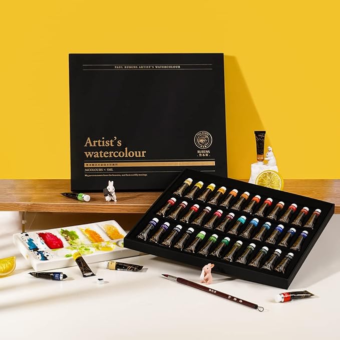 Paul Rubens Artist Watercolor Paint Set,36 * 5 ml Vibrant Colors, Watercolor Tubes for Profesional Artists&Hobbists, Art Supplies for Watercolor Painting, Comic, Illustration, Decoration