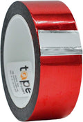WOD MPFT2 Red Metalized Polyester Mylar Film Tape with Acrylic Adhesive, 2 inch x 72 yds. Vibrant Mirror Red Tape, Decor Tape for Detailing Accent Wall, Graphic Arts, Car and Boat Trim