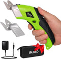 Cordless Electric Scissors, VLOXO Cardboard Cutter Electric Fabric Scissors with Blades Rechargeable Powerful Fabric Cutter for Crafts Leather Carboard Carpet Plastic Felt with Case Green