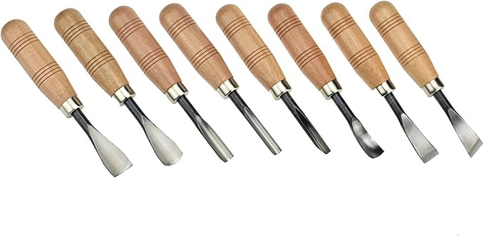 Wood Sculpture Carving Chisel Tool Set DIY Art Craft(8 Pcs)