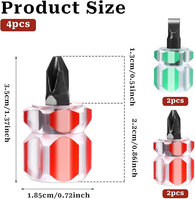 4 Pieces Sewing Machine Screwdriver Sewing Machine Tools Small Stubby Screwdriver with Flat Head and Cross Head for DIY Repairing Sewing Projects