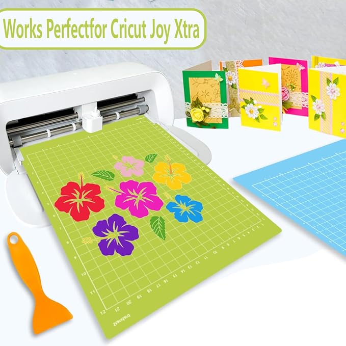 6 Pack Cutting Mats 8.5x12in Compatible Cricut Joy Xtra Reusable Sticky Grip Cricket Cut Mats (Light, Standard) for Crafts, Quilting, Sewing