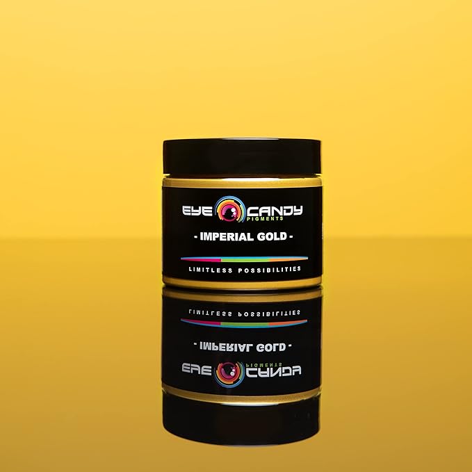 Eye Candy Pigments Premium Gold Mica Powder - Imperial Gold (50gr) - for Epoxy, Resin, Soap, Paint, Woodworking, Acrylic Pouring, Bath Bombs, Fishing Lures - DIY Arts and Crafts Additive