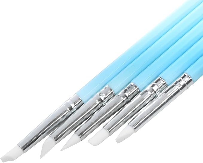 Yocimango-5pcs Silicone Clay Sculpture Tool,Clay Stylus DIY Indentation Tool,Used for DIY handicrafts, Sculpture Pottery, Mixing, Painting, Nail Art
