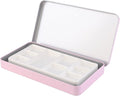 Travel Watercolor Palette, Portable Ceramic Palette 9 Well, Watercolor Palette with Lid, Empty Wet Palette Metal Paint Box with Porcelain Palettes(Pink Box)
