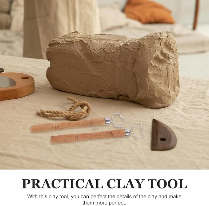 HOODANCOS 5Pcs Clay Sculpting Tools Set Trimming Embossing for Pottery Handle Making Ceramic Scraper and Cutter for Kids, Adults and Artists Modeling Shaping Building for Art&Craft