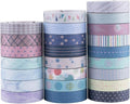 YUBBAEX 24 Rolls Washi Tape Set Basic Skinny Masking Decorative Tapes for Arts, DIY Crafts, Journals, Planners, Scrapbooking, Wrapping (Basic Patterns)