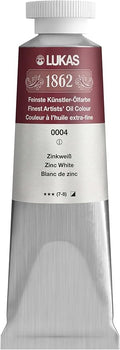 Lukas 1862 Professional German Oil Paint, Zinc White 37 mL - w/Beeswax & Non-Yellowing Sunflower Oil, Short Drying Time, Smooth, Outstanding Lightfastness