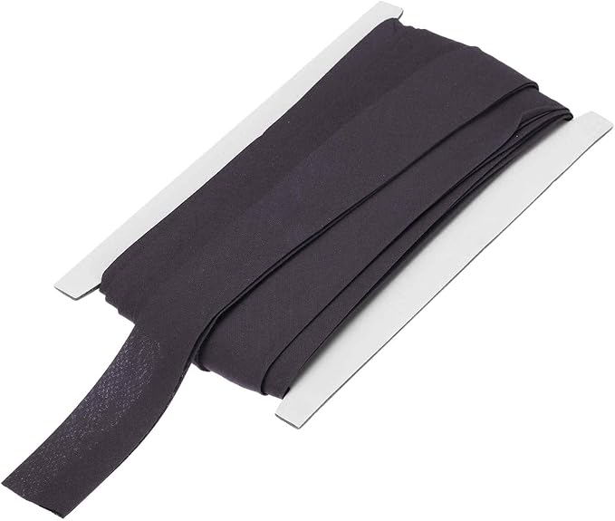 MECCANIXITY 1 Inch Double Fold Bias Tape Continuous Bulk Cotton Bias Tape for Sewing Seaming Quilting Hemming Binding Crafts (Gray Black 12 Yards)