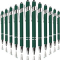 Ballpoint Pen with Stylus Tip, Soft Touch Click Metal Pen, 1.0mm Medium Point, Black Ink, 12 Count(Dark Green)