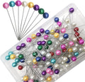 100 Pcs Multicolor Sewing Pins 65mm/2.55in Straight Pins Pearlized Ball Head Quilting Pin Corsage Stick Pin for Fabric Sewing Quilting and DIY Sewing Crafts (65mm/DT)