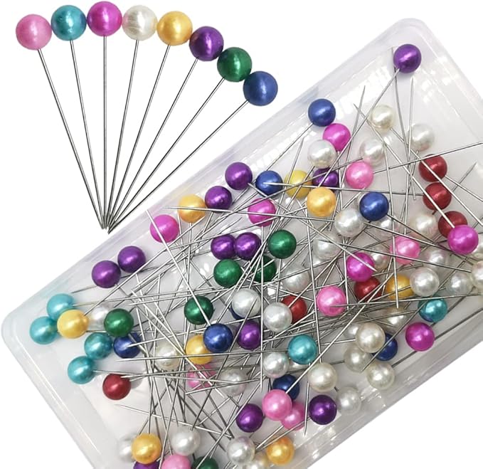 100 Pcs Multicolor Sewing Pins 65mm/2.55in Straight Pins Pearlized Ball Head Quilting Pin Corsage Stick Pin for Fabric Sewing Quilting and DIY Sewing Crafts (65mm/DT)