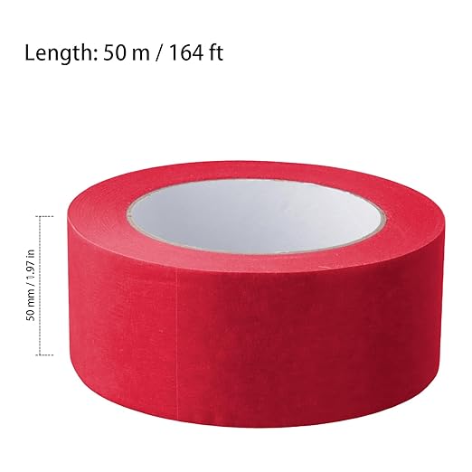 6 Pack Red Painters Tape, 2 inch Wide x 55 Yards Medium Adhesive Masking Tape, Wall Trim Tape for Painting DIY Craft and Renovation Protection (330 Total Yards)