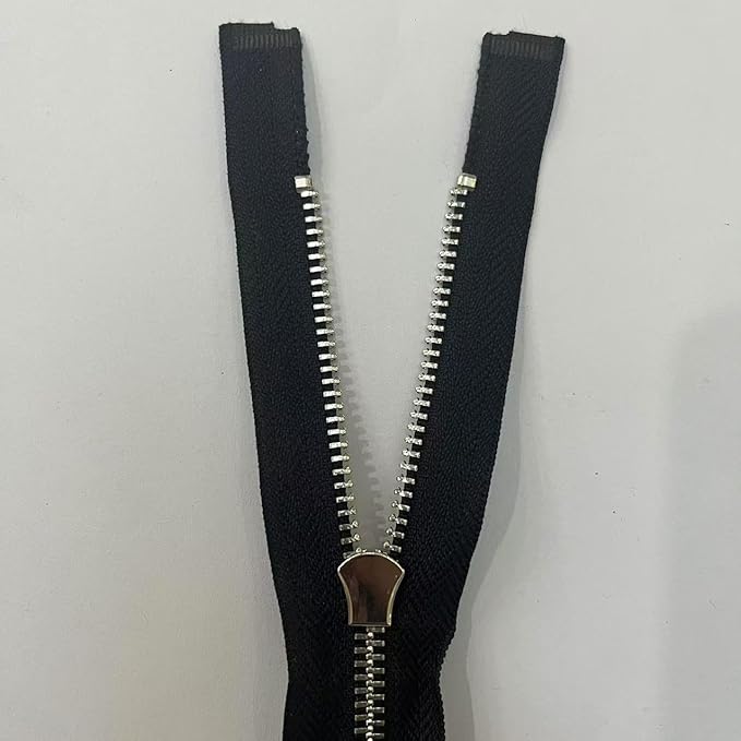 5# Silver Heavy Duty Zipper - Y-Tooth Separating for Jackets, Coats, DIY (24", 10-Pack, Antique Silver)