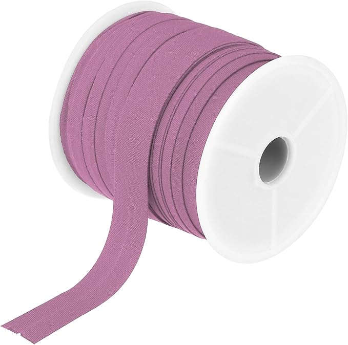 MECCANIXITY 1/2 Inch Single Fold Bias Tape Cotton Continuous Bulk Bias Tape for Sewing,Seaming Quilting Hemming Binding Crafts (Rubber Red 25 Yards)